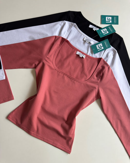 Square Neck Fitted Full Sleeve Top