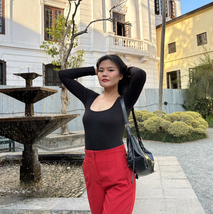 Laconic bodysuit, square neck bodysuit in nepal, Cotton bodysuits in nepal, body-hugging, basic bodysuits, Laconic Fashion Bodysuits, Black Bodysuits