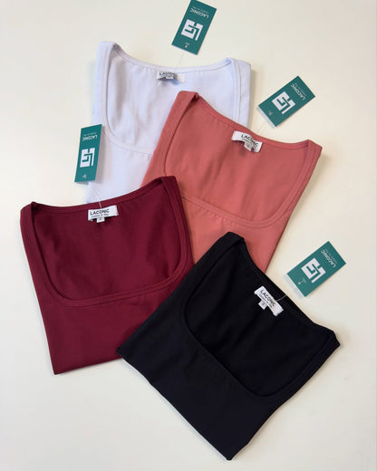 Square Neck Fitted Full Sleeve Top