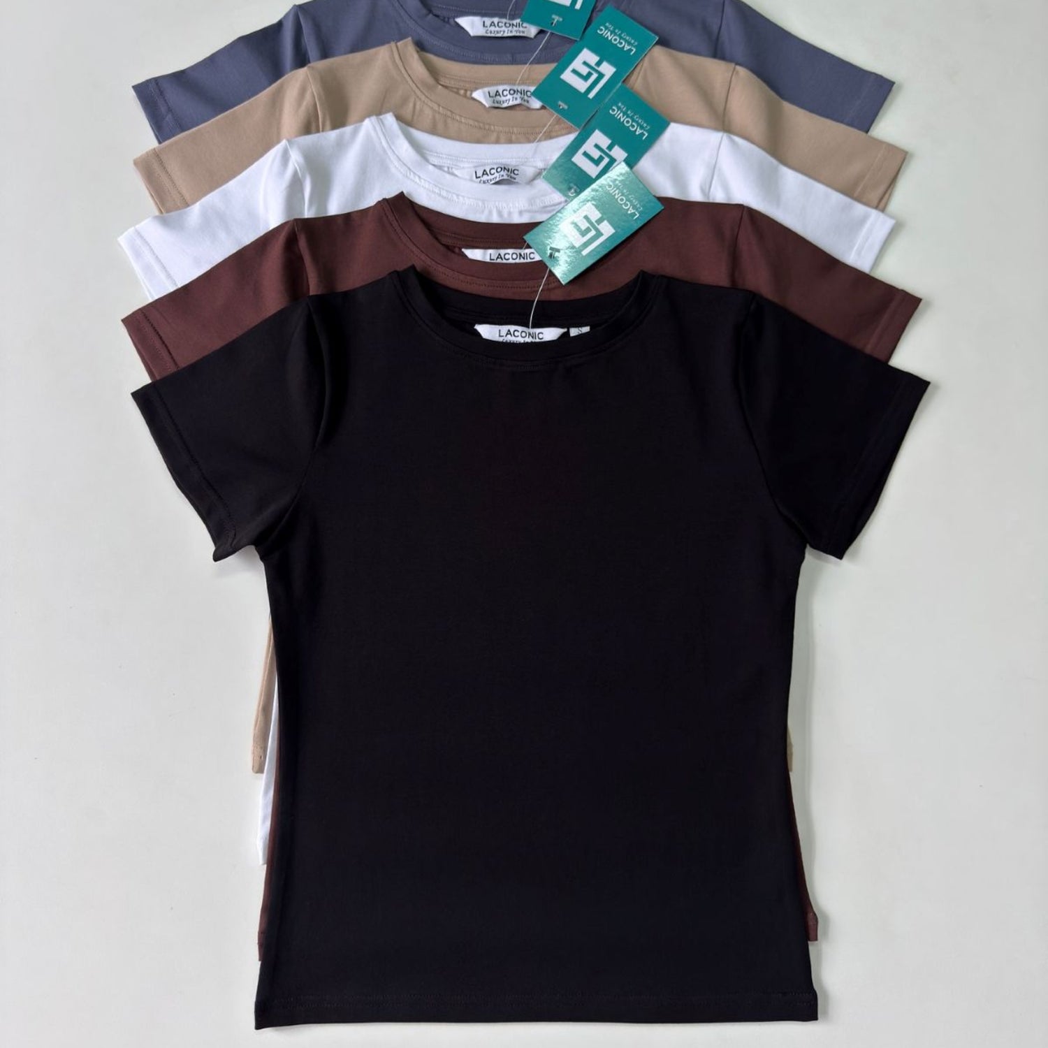 basic half sleeve top, cotton fitted tops, basic laconic top