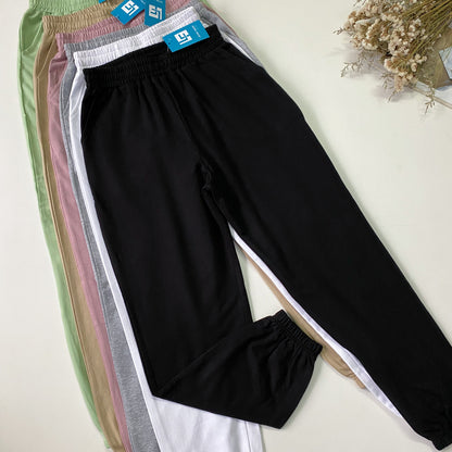 basic plain loose fit cuffed hem joggers 